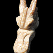 Chocolate Calcite Dragon's head hand-carved 118*41*85mm 494g in sunlight - Rocks and Things Store