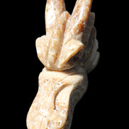 Chocolate Calcite Dragon's head hand-carved 118*41*85mm 494g in sunlight - Rocks and Things Store