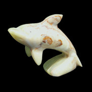 Afghan Jade Leaping Dolphin hand-carved 81*88*31mm 176g in sunlight - Rocks and Things Store