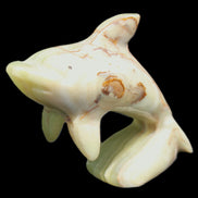 Afghan Jade Leaping Dolphin hand-carved 81*88*31mm 176g in sunlight - Rocks and Things Store