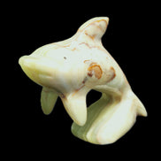 Afghan Jade Leaping Dolphin hand-carved 81*88*31mm 176g in sunlight - Rocks and Things Store