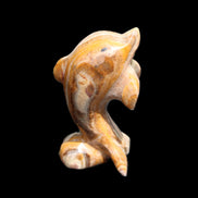 Afghan Jade Leaping Dolphin hand-carved 85*51*35mm 171g in sunlight - Rocks and Things Store