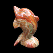 Colouful Afghan Jade Leaping Dolphin hand-carved 83*53*33mm 184g in sunlight - Rocks and Things Store