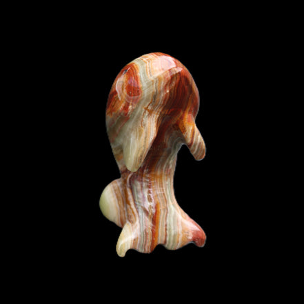 Colouful Afghan Jade Leaping Dolphin hand-carved 83*53*33mm 184g in sunlight - Rocks and Things Store