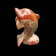 Colouful Afghan Jade Leaping Dolphin hand-carved 83*53*33mm 184g in sunlight - Rocks and Things Store