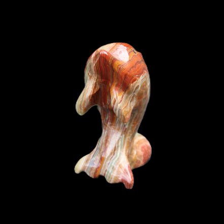 Colouful Afghan Jade Leaping Dolphin hand-carved 83*53*33mm 184g in sunlight - Rocks and Things Store