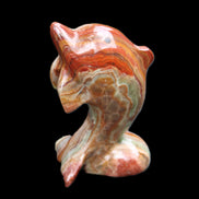 Colouful Afghan Jade Leaping Dolphin hand-carved 83*53*33mm 184g in sunlight - Rocks and Things Store