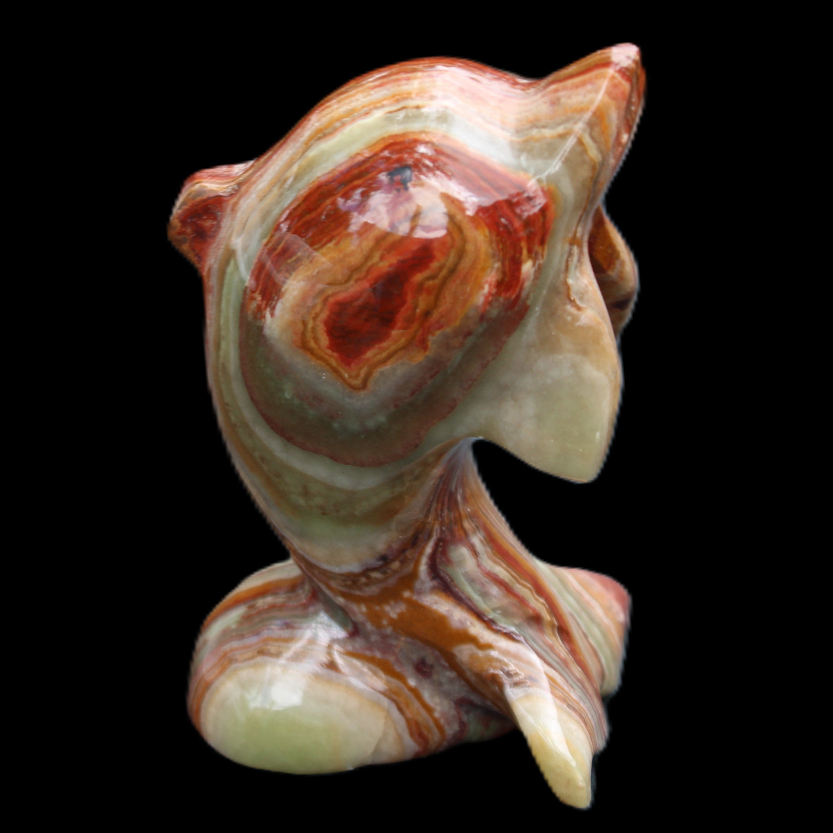 Colouful Afghan Jade Leaping Dolphin hand-carved 83*53*33mm 184g in sunlight - Rocks and Things Store