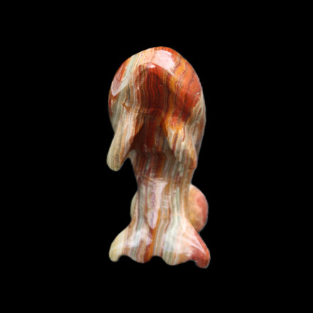 Colouful Afghan Jade Leaping Dolphin hand-carved 83*53*33mm 184g in sunlight - Rocks and Things Store