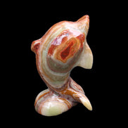 Colouful Afghan Jade Leaping Dolphin hand-carved 83*53*33mm 184g in sunlight - Rocks and Things Store