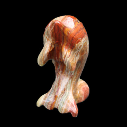 Colouful Afghan Jade Leaping Dolphin hand-carved 83*53*33mm 184g in sunlight - Rocks and Things Store