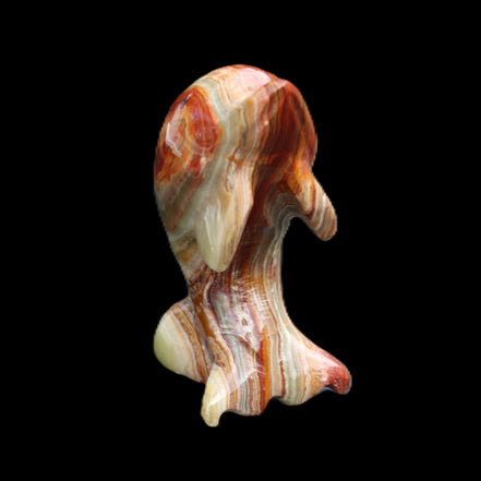 Colouful Afghan Jade Leaping Dolphin hand-carved 83*53*33mm 184g in sunlight - Rocks and Things Store