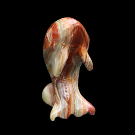 Colouful Afghan Jade Leaping Dolphin hand-carved 83*53*33mm 184g in sunlight - Rocks and Things Store