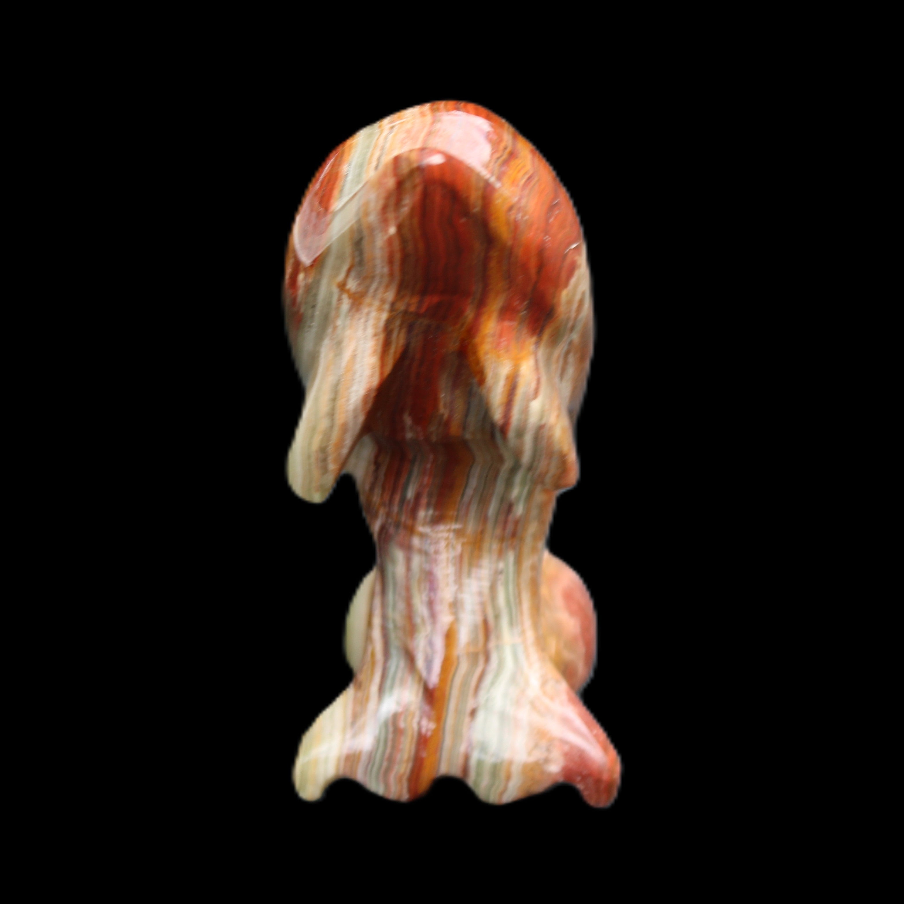 Colouful Afghan Jade Leaping Dolphin hand-carved 83*53*33mm 184g in sunlight - Rocks and Things Store