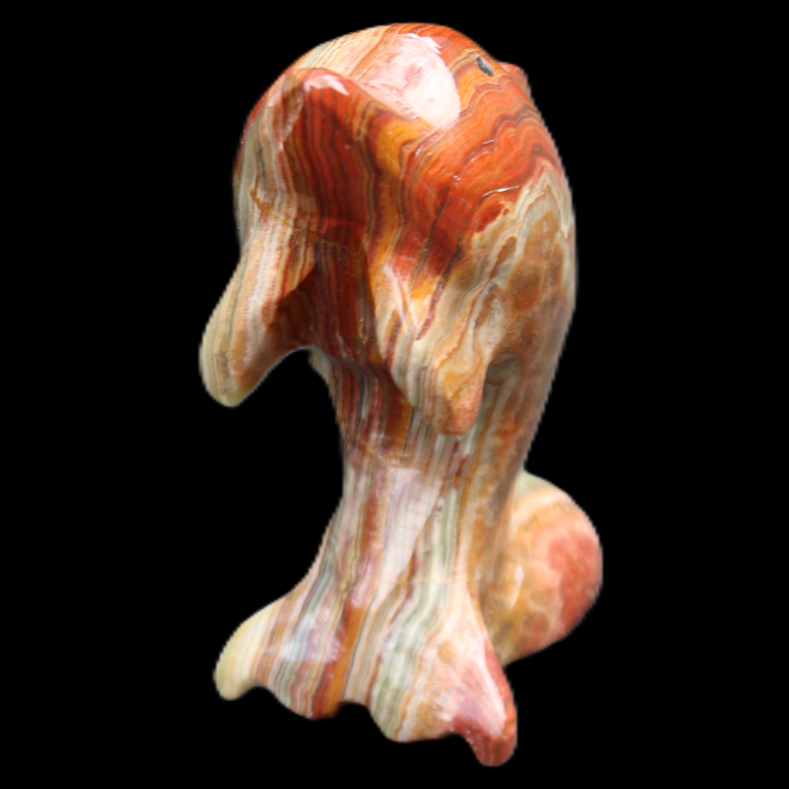 Colouful Afghan Jade Leaping Dolphin hand-carved 83*53*33mm 184g in sunlight - Rocks and Things Store