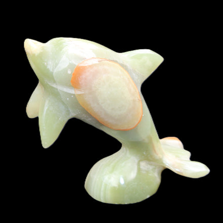 Afghan Jade Leaping Dolphin hand-carved 95*69*34mm 190g in sunlight - Rocks and Things Store
