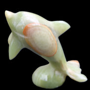 Afghan Jade Leaping Dolphin hand-carved 95*69*34mm 190g in sunlight - Rocks and Things Store