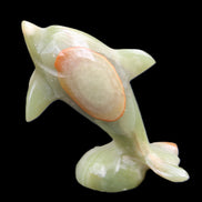 Afghan Jade Leaping Dolphin hand-carved 95*69*34mm 190g in sunlight - Rocks and Things Store