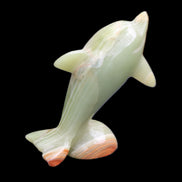 Afghan Jade Leaping Dolphin hand-carved 95*69*34mm 190g in sunlight - Rocks and Things Store