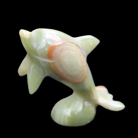 Afghan Jade Leaping Dolphin hand-carved 95*69*34mm 190g in sunlight - Rocks and Things Store