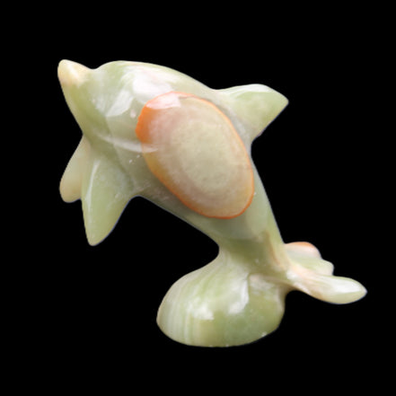 Afghan Jade Leaping Dolphin hand-carved 95*69*34mm 190g in sunlight - Rocks and Things Store