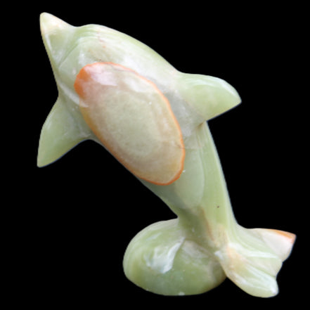 Afghan Jade Leaping Dolphin hand-carved 95*69*34mm 190g in sunlight - Rocks and Things Store