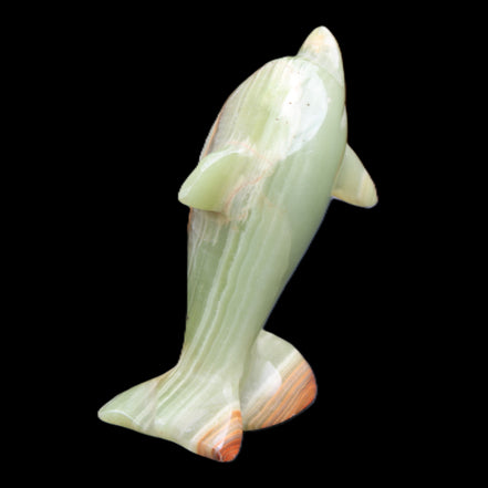 Afghan Jade Leaping Dolphin hand-carved 95*69*34mm 190g in sunlight - Rocks and Things Store