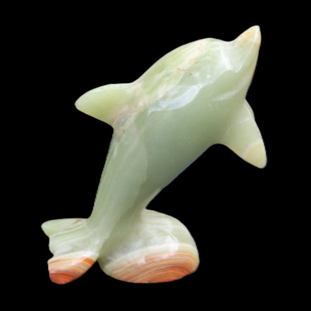 Afghan Jade Leaping Dolphin hand-carved 95*69*34mm 190g in sunlight - Rocks and Things Store
