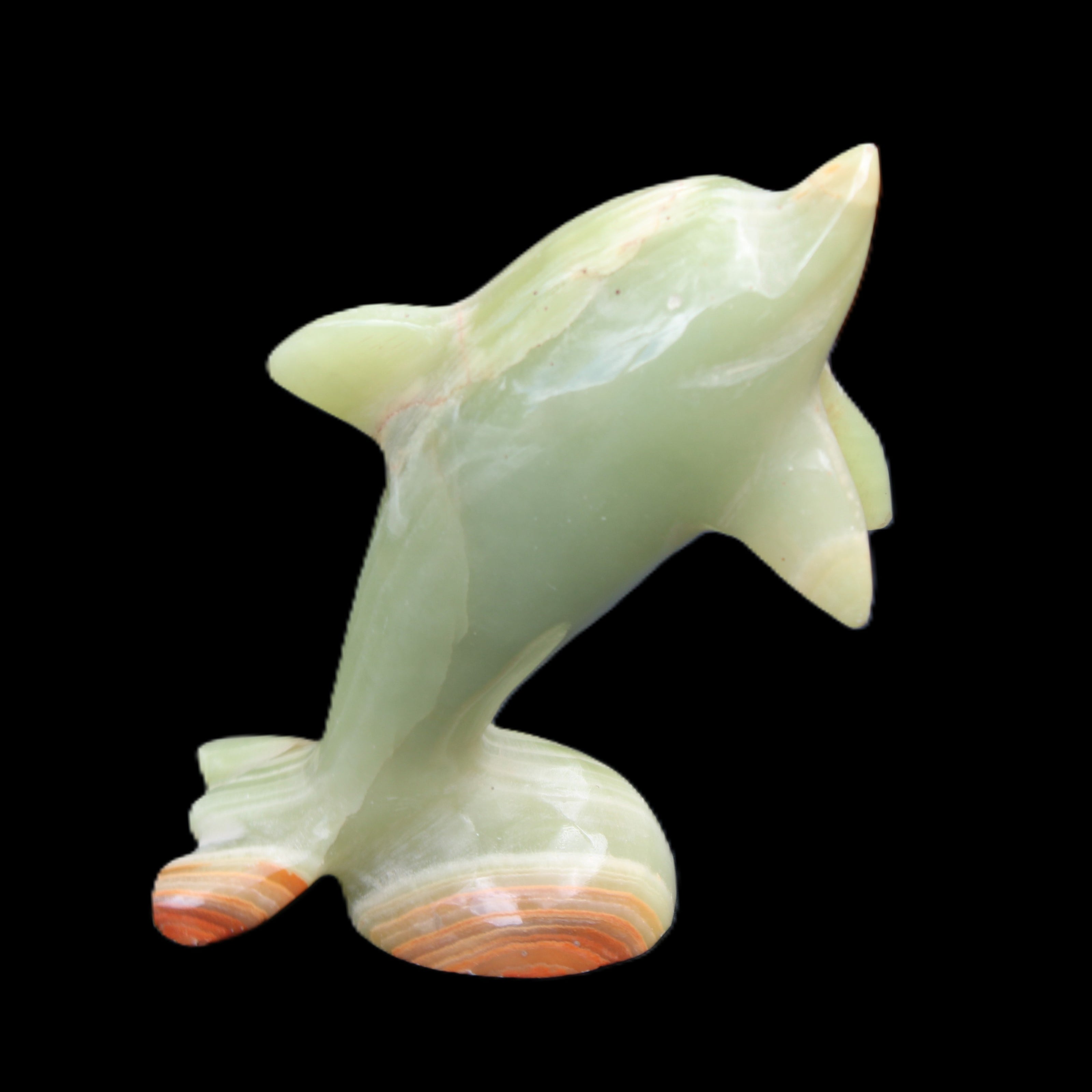Afghan Jade Leaping Dolphin hand-carved 95*69*34mm 190g in sunlight - Rocks and Things Store