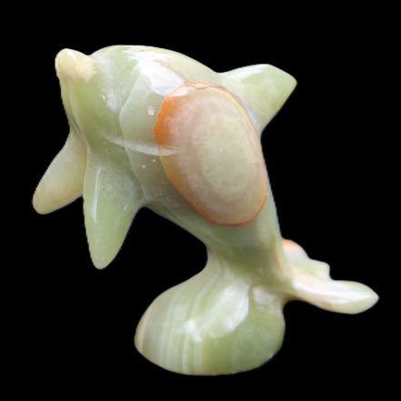Afghan Jade Leaping Dolphin hand-carved 95*69*34mm 190g in sunlight - Rocks and Things Store