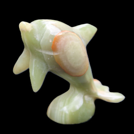 Afghan Jade Leaping Dolphin hand-carved 95*69*34mm 190g in sunlight - Rocks and Things Store