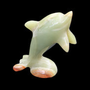 Afghan Jade Leaping Dolphin hand-carved 95*69*34mm 190g in sunlight - Rocks and Things Store