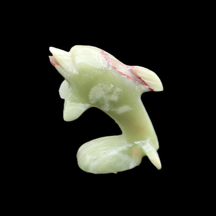 Afghan Jade Leaping Dolphin hand-carved 78*59*30mm 125g in sunlight - Rocks and Things Store
