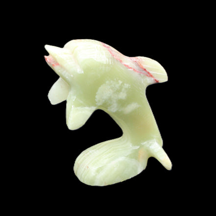 Afghan Jade Leaping Dolphin hand-carved 78*59*30mm 125g in sunlight - Rocks and Things Store