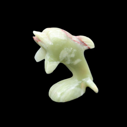 Afghan Jade Leaping Dolphin hand-carved 78*59*30mm 125g in sunlight - Rocks and Things Store
