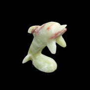 Afghan Jade Leaping Dolphin hand-carved 78*59*30mm 125g in sunlight - Rocks and Things Store