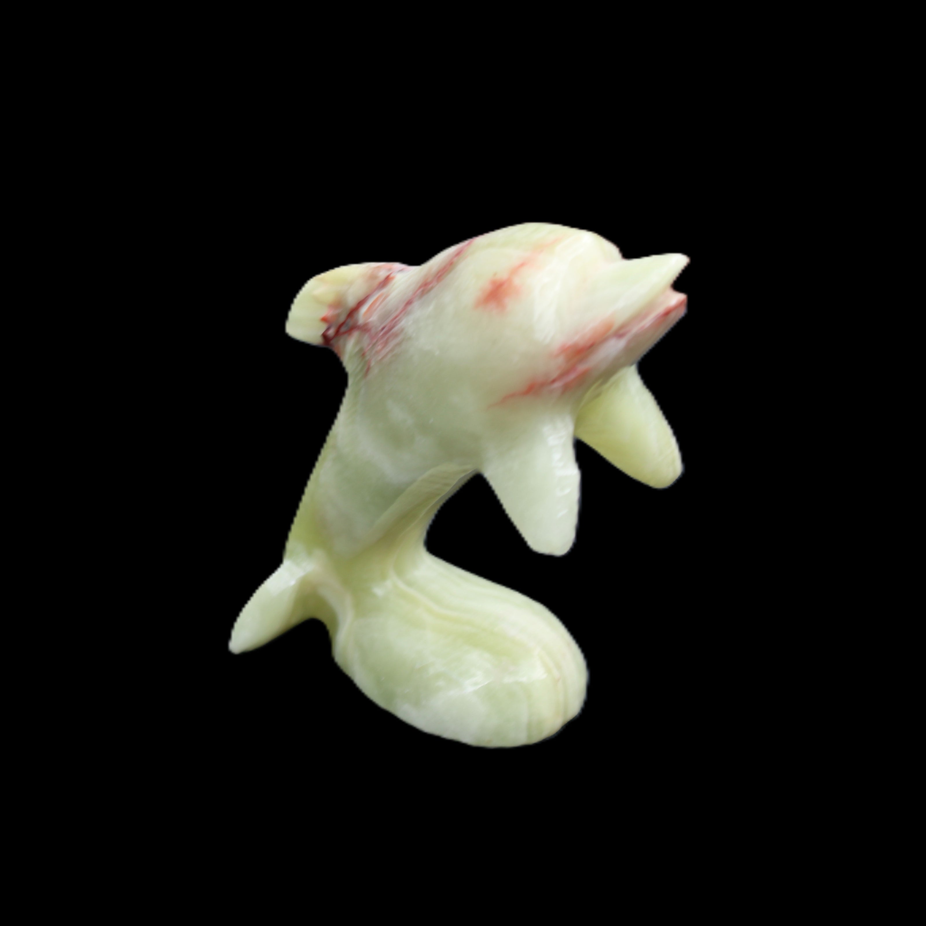 Afghan Jade Leaping Dolphin hand-carved 78*59*30mm 125g in sunlight - Rocks and Things Store