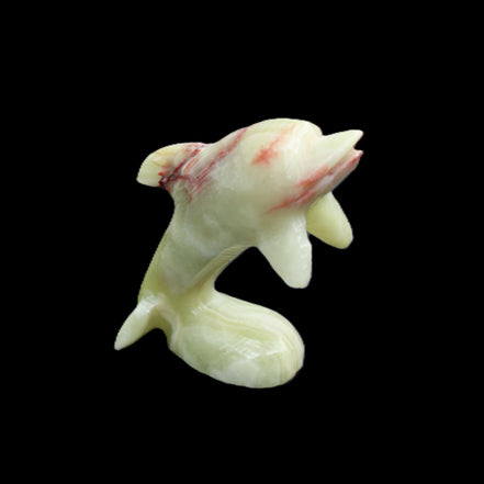 Afghan Jade Leaping Dolphin hand-carved 78*59*30mm 125g in sunlight - Rocks and Things Store