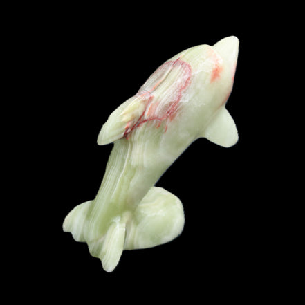 Afghan Jade Leaping Dolphin hand-carved 78*59*30mm 125g in sunlight - Rocks and Things Store