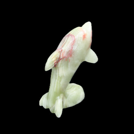 Afghan Jade Leaping Dolphin hand-carved 78*59*30mm 125g in sunlight - Rocks and Things Store
