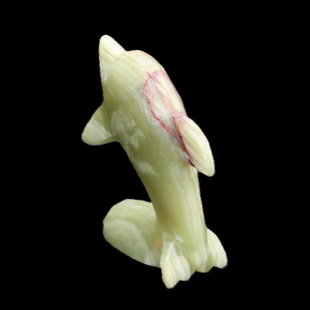 Afghan Jade Leaping Dolphin hand-carved 78*59*30mm 125g in sunlight - Rocks and Things Store