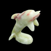 Afghan Jade Leaping Dolphin hand-carved 78*59*30mm 125g in sunlight - Rocks and Things Store