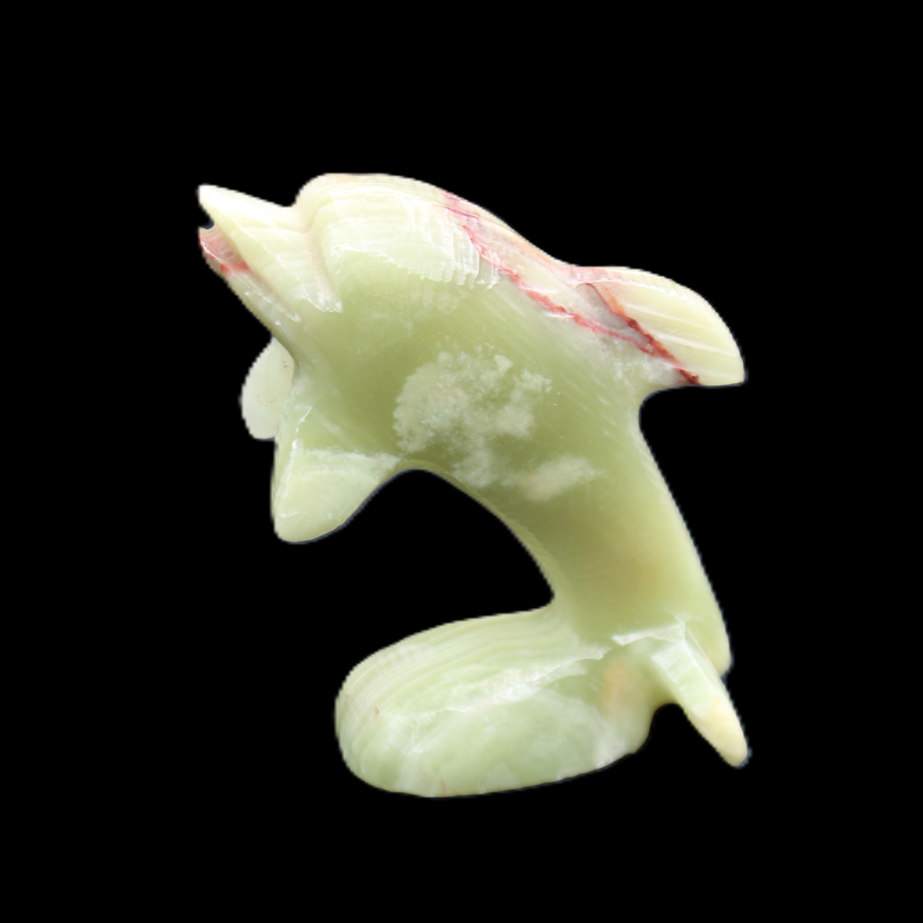 Afghan Jade Leaping Dolphin hand-carved 78*59*30mm 125g in sunlight - Rocks and Things Store