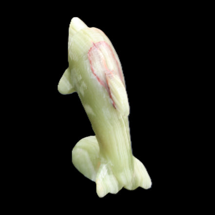 Afghan Jade Leaping Dolphin hand-carved 78*59*30mm 125g in sunlight - Rocks and Things Store