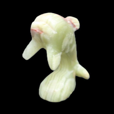 Afghan Jade Leaping Dolphin hand-carved 78*59*30mm 125g in sunlight - Rocks and Things Store
