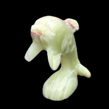 Afghan Jade Leaping Dolphin hand-carved 78*59*30mm 125g in sunlight - Rocks and Things Store