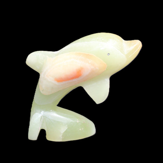 Afghan Jade Leaping Dolphin hand-carved 79*65*27mm 145g in sunlight - Rocks and Things Store