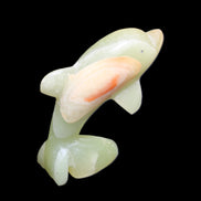Afghan Jade Leaping Dolphin hand-carved 79*65*27mm 145g in sunlight - Rocks and Things Store