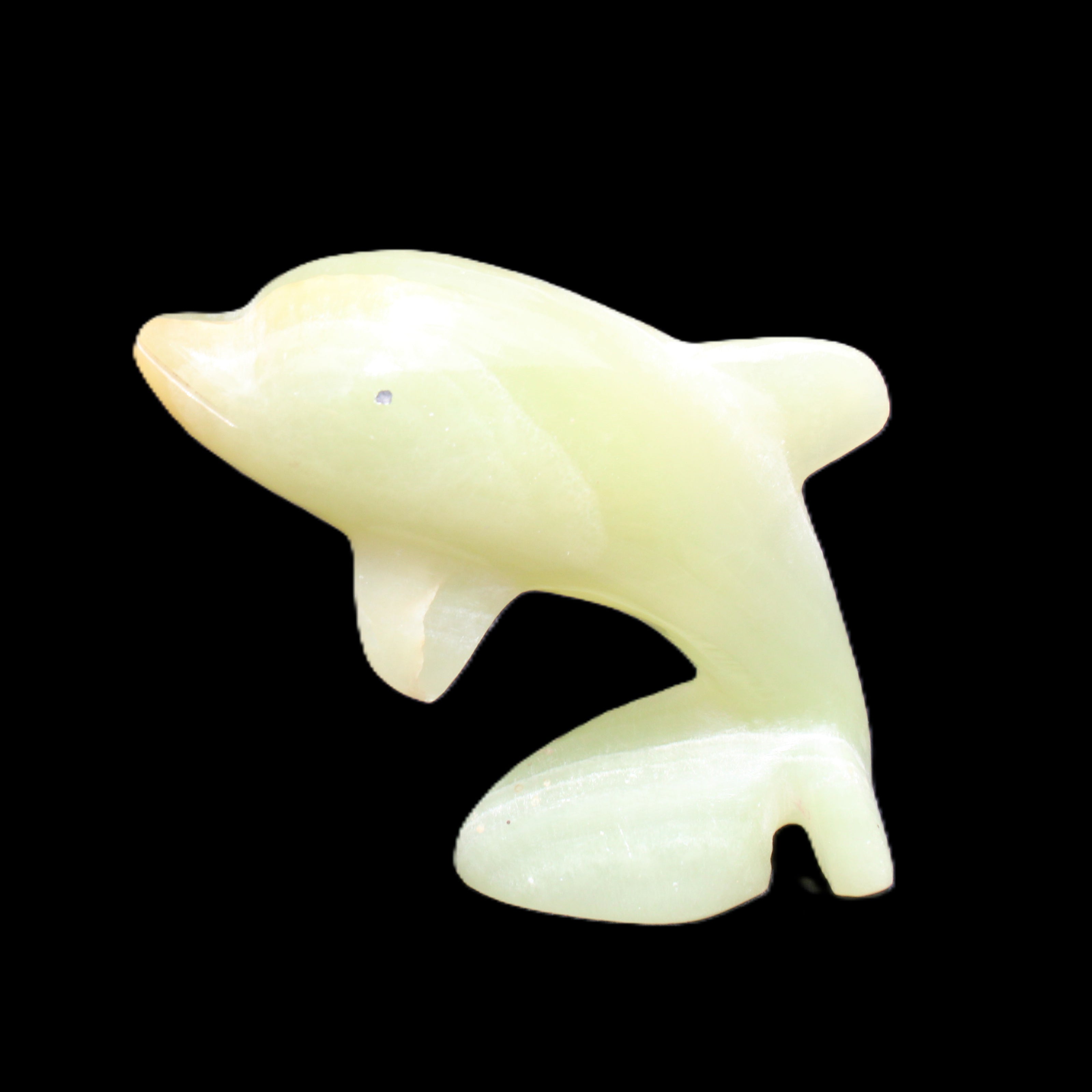 Afghan Jade Leaping Dolphin hand-carved 79*65*27mm 145g in sunlight - Rocks and Things Store
