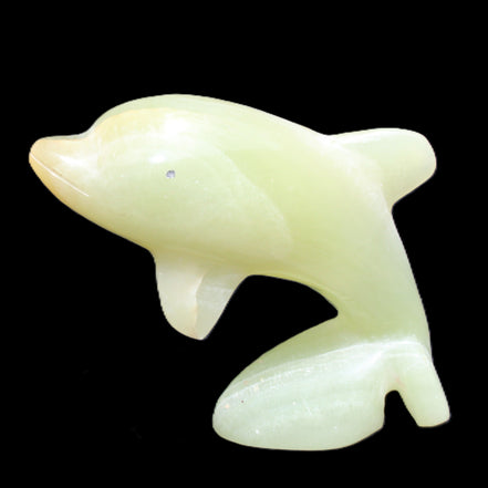 Afghan Jade Leaping Dolphin hand-carved 79*65*27mm 145g in sunlight - Rocks and Things Store